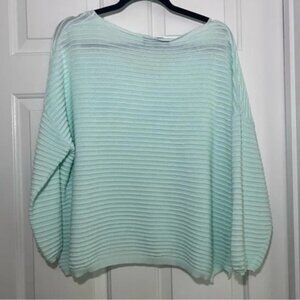 Flora Ashley Sea foam Mint Green V-Neck Lightweight Spring Sweater